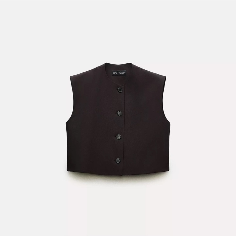 Zara Dark Charcoal Sleeveless Vest